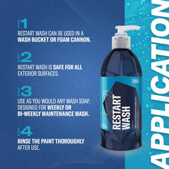 Gyeon Restart Wash dense foam from foam cannon demonstrating cling and dwell benefit