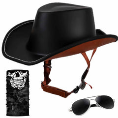 GYLRFAN front view showing cowboy-style helmet and distinctive silhouette for standout rides