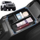 GZSH front view of center console organizer showing neat compartments and quick access