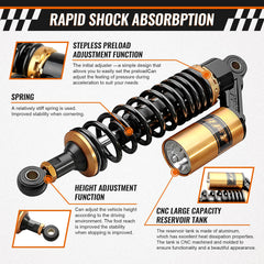 GZYF rear shock spring detail illustrating adjustable preload for comfort