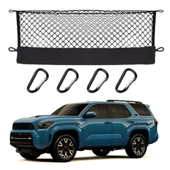 Hacyikee cargo net front view showing fit and trunk coverage benefit