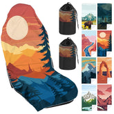 Hahafelt sunset front view showing full towel coverage and colorful protection