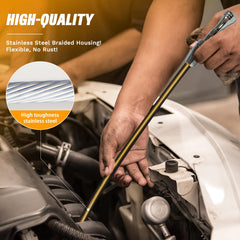 HAHAHA dipstick installed at firewall mount in engine bay for convenient access benefit