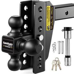 Handnam front view of tri-ball hitch showing all three balls and convenience