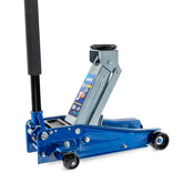 Hantec front view showing blue jack and compact footprint for easy storage