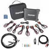 Hantek 1008C front panel showing channel labels and controls for quick setup