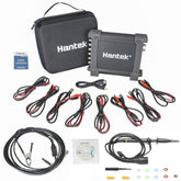 Hantek 1008C front panel showing connectors and status LEDs for quick identification and workflow
