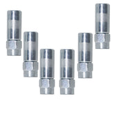 HANTUO front view of six metal grease gun nozzle tips showing full set and packaging benefit
