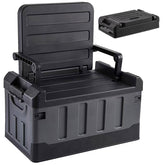 HAOFALUC front view of closed 60L trunk organizer shows compact profile and lid benefit