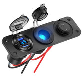 Hapytrip front panel assembled showing USB ports and switch, clear organization benefit