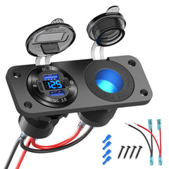 Hapytrip front panel overview showing ports and switch for compact charging