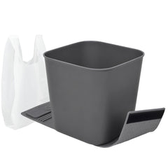 HAUSSIMPLE front view of compact car trash can showing slim profile and tidy design