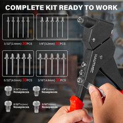 HAUTMEC assortment of 120 rivets in four sizes for versatile fastening