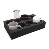 HAWETICO front view of foam insert showing eight secure slots and compact design