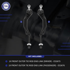 HAWK BROTHER passenger-side outer tie rod end close-up illustrating correct thread size