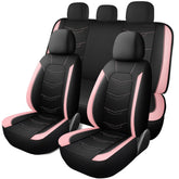 HChengkikz front seats showing sporty black and pink upgrade and easy install benefit