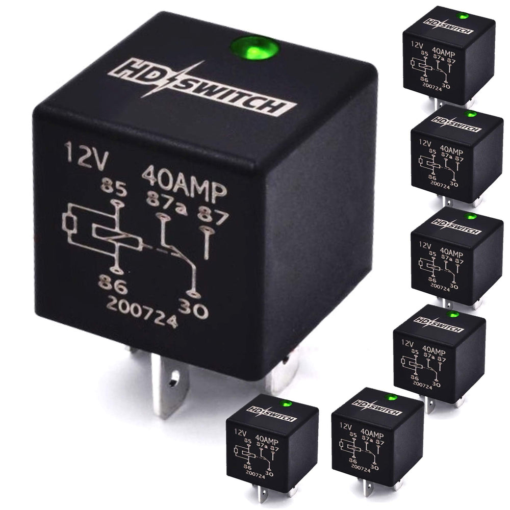 HD Switch relays front pack view showing six relays and packaging, clear product overview