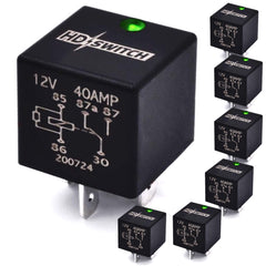 HD Switch relays front pack view showing six relays and packaging, clear product overview