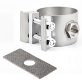 HEBRAR clamp-on front view showing bracket and threaded bung for easy wideband sensor addition