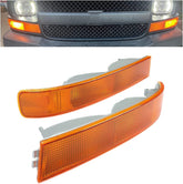 HECASA corner light front view showing amber lens and chrome housing for visibility