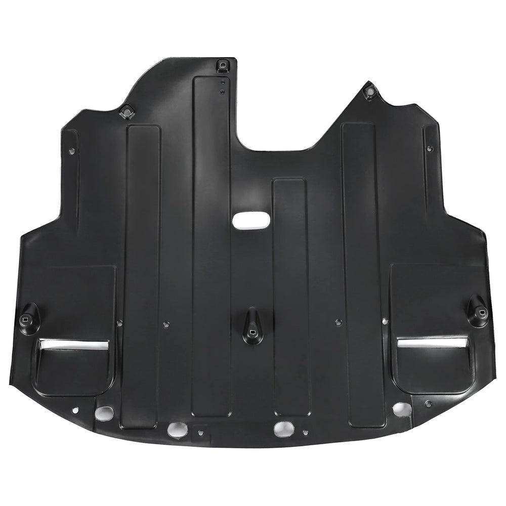 HECASA splash shield front view showing full shape and coverage