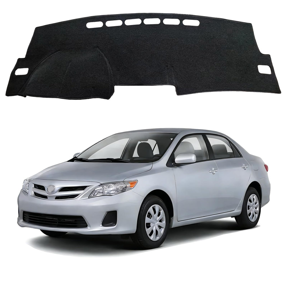 HEDAQI front view dash cover fitted to Corolla showing clean factory look and protection