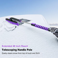 HEEYA closeup of 13 inch brush head clearing snow quickly