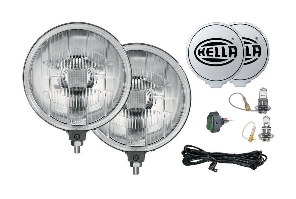 HELLA front-facing 500 Series lamps showing clear beam focus and extra range