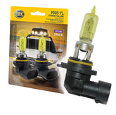 Hella 9005 YL front packaging showing twin blister pack and product labeling for quick identification
