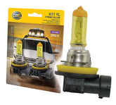 Hella H11 YL front packaging showing product and yellow bulb for quick identification
