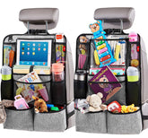 Helteko front view of both kick mats showing full-seat protection and neat storage