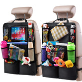 Helteko front view of both kick mats showing full coverage and neat organization benefit
