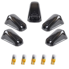 HERCOO front view of five smoked roof cab marker lenses showing clean fit and cosmetic upgrade