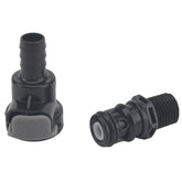 Heurofosh front view of connector set showing both male and female pieces, secure connection benefit