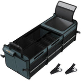 HEYTRIP front view showing full trunk organizer capacity and neat storage benefit