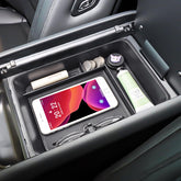 HGWEI console tray front view showing neat compartments and improved organization