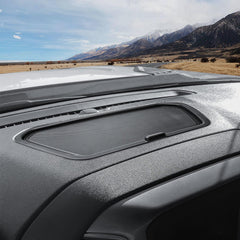 HGWEI front view of dash tray showing neat storage benefit
