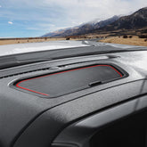 HGWEI front view of dash tray showing neat storage benefit