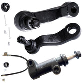 HHCM pitman idler bracket kit front view showing all three parts and fitment benefit