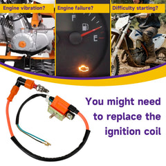 HIAORS ignition coil wiring connector view showing plug-fit benefit for direct replacement