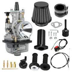 HIAORS PWK 24mm front profile showing compact intake and mounting flanges for easy upgrade