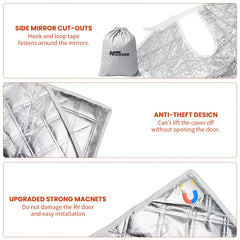 HICOVER hook and loop fastener at mirror area providing windproof stability