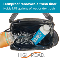 High Road side pocket holding bottle and wipes for secure spill-free storage