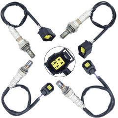 higherbro front view of four oxygen sensors showing full kit and clear connectors benefits quick replacement