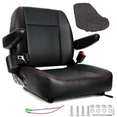 hightall front view of forklift seat showing overall fit and durable finish