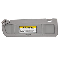 HIMIKI left driver sun visor front view showing OEM-fit and light gray finish for accurate replacement