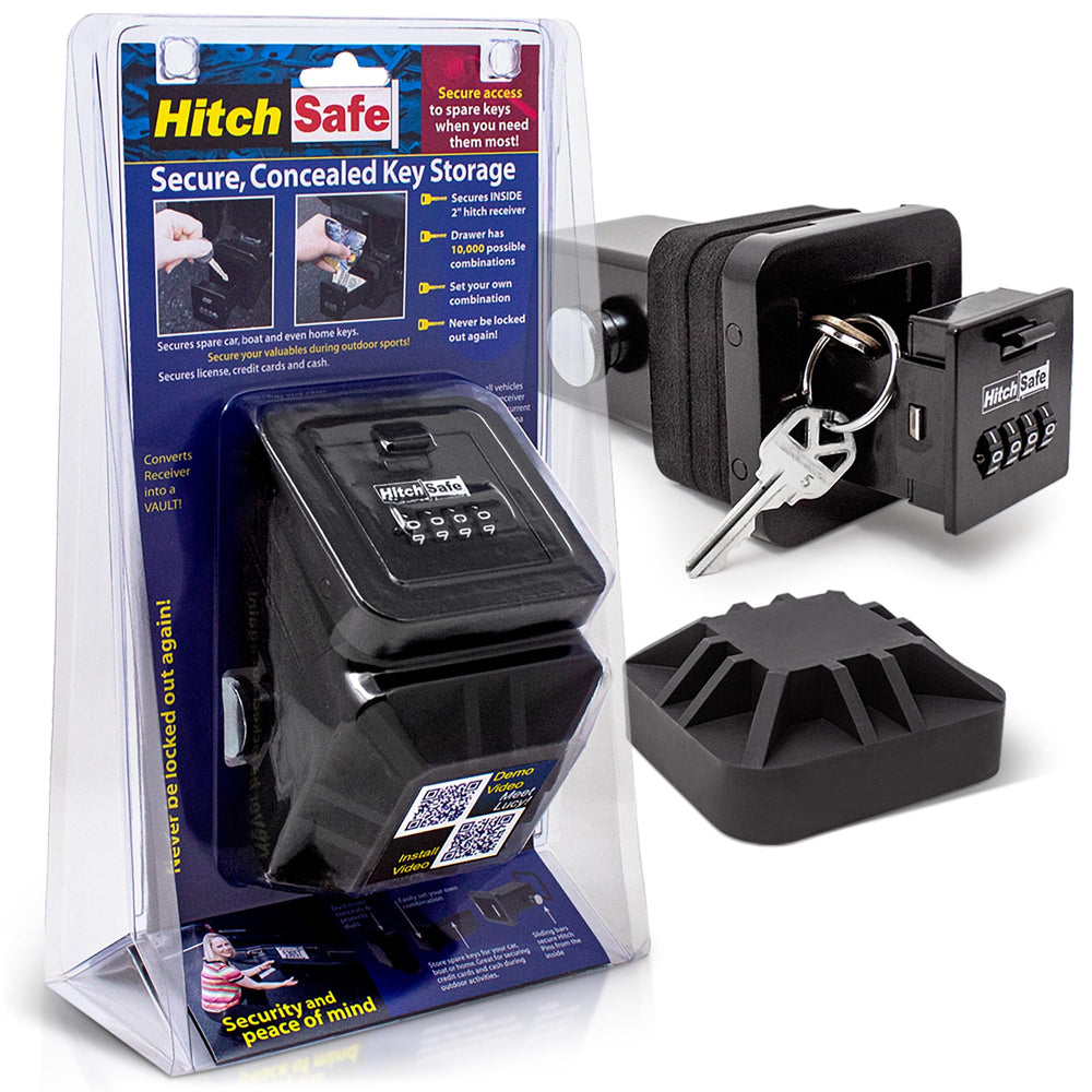 HitchSafe HS7000 front view showing compact hidden storage and secure access