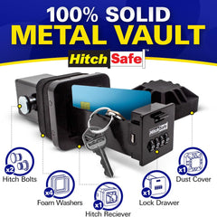 HitchSafe HS7000 side profile showing sturdy metal body and weather resistance