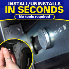 HitchSafe bolts beside ruler showing 1.00 inch extension for clearance