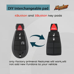 Hkxydems 3-button and 4-button pads laid out benefit: choose the correct pad for your vehicle
